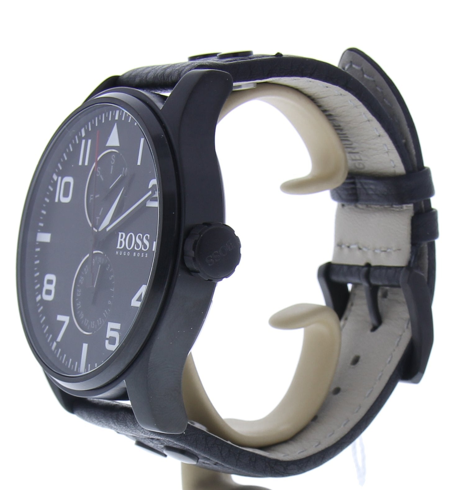 Hugo Boss Aeroliner Collection Stainless-steel 1513083 Black Dial Mens 45-mm Qua