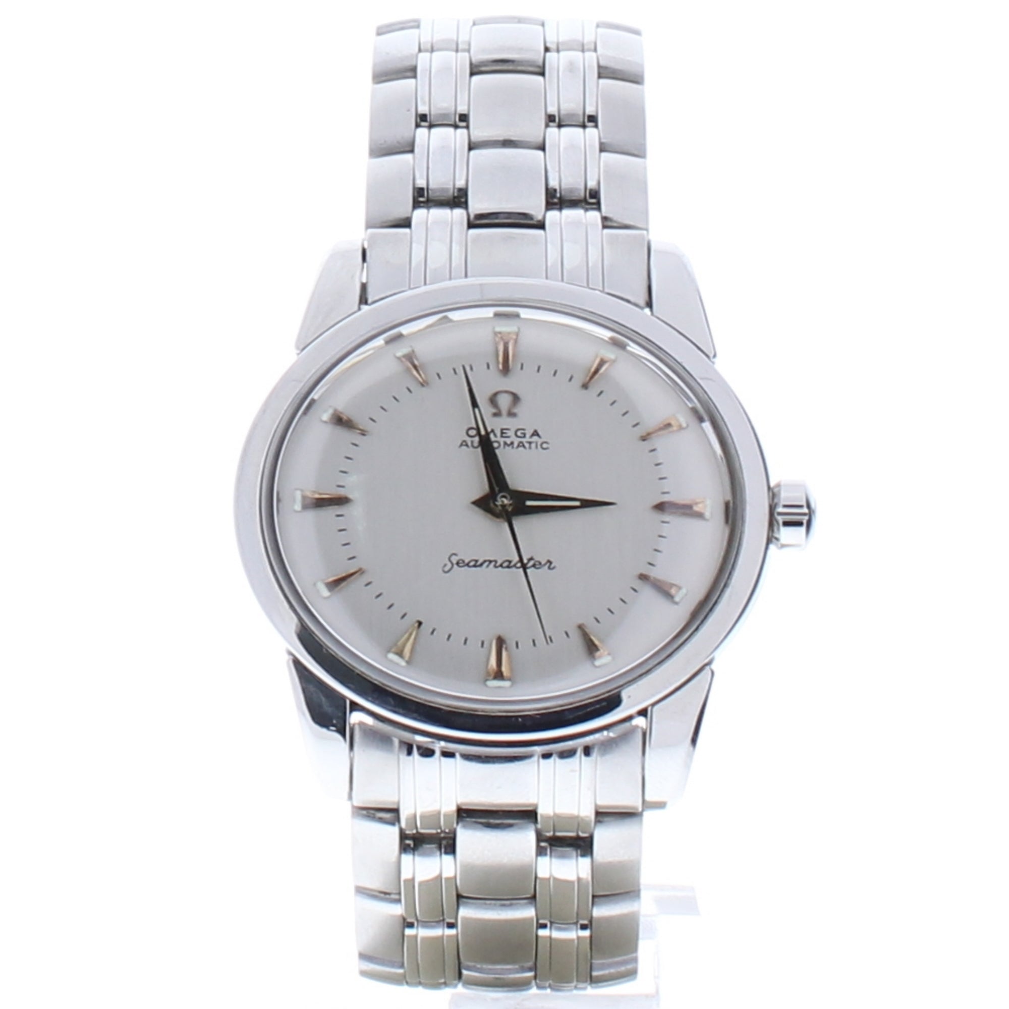 Omega Seamaster Stainless-steel 1502.40.00 Silver Dial Mens 29-mm Automatic self-wind Sapphire crystal. Swiss Made Wrist Watch