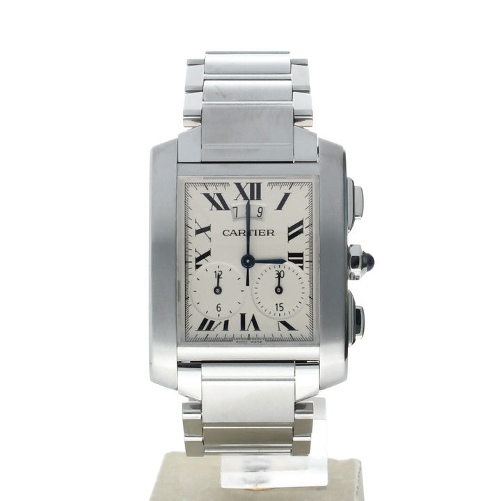 Cartier Tank Francaise Stainless-steel 2653 White Dial Mens 29-mm Quartz Sapphire crystal. Swiss Made Wrist Watch