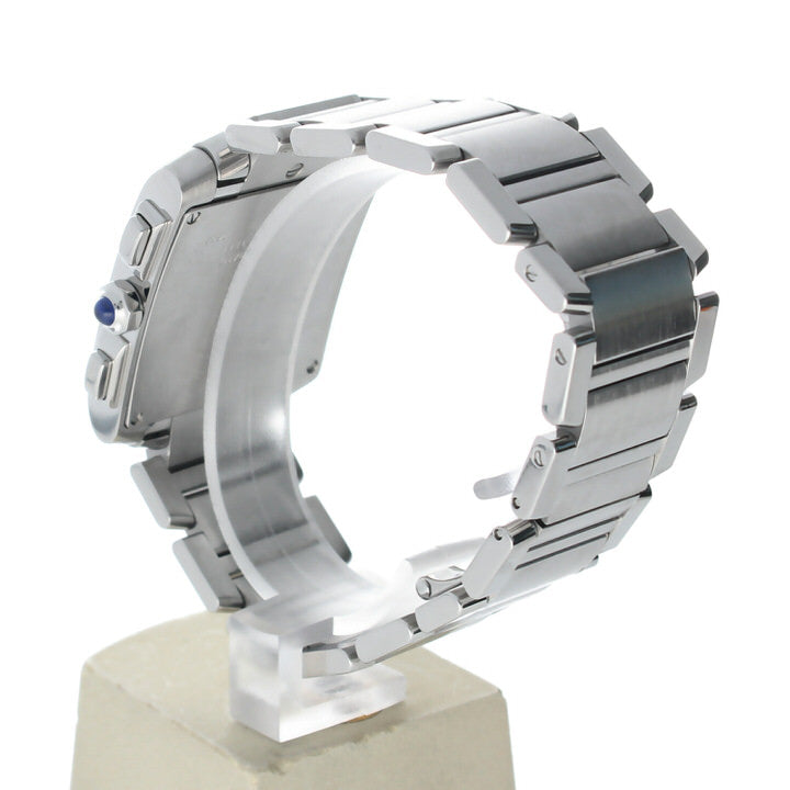 Cartier Tank Francaise Stainless-steel 2653 White Dial Mens 29-mm Quartz Sapphire crystal. Swiss Made Wrist Watch