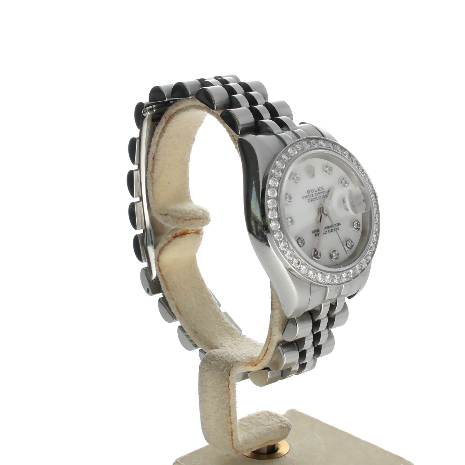 Rolex Date just 26 Stainless-steel 179174 Mother-of-Pearl Dial Women's 26-mm Automatic-self-wind Sapphire crystal. Swiss Made Wristwatch