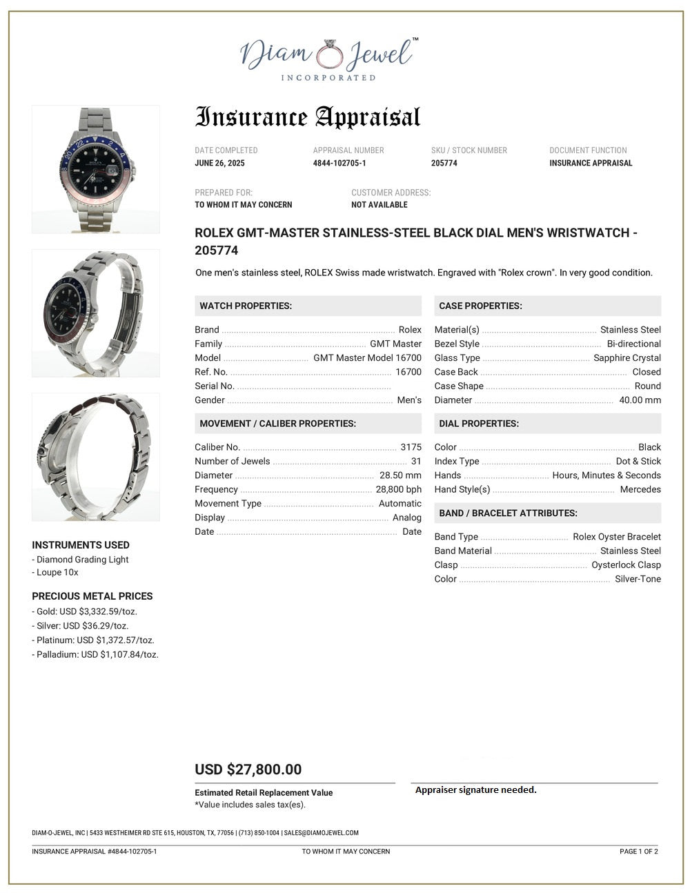 Rolex GMT-Master Stainless-steel 16700 Black Dial Mens 40-mm Automatic-self-wind Sapphire crystal. Swiss Made Wrist Watch