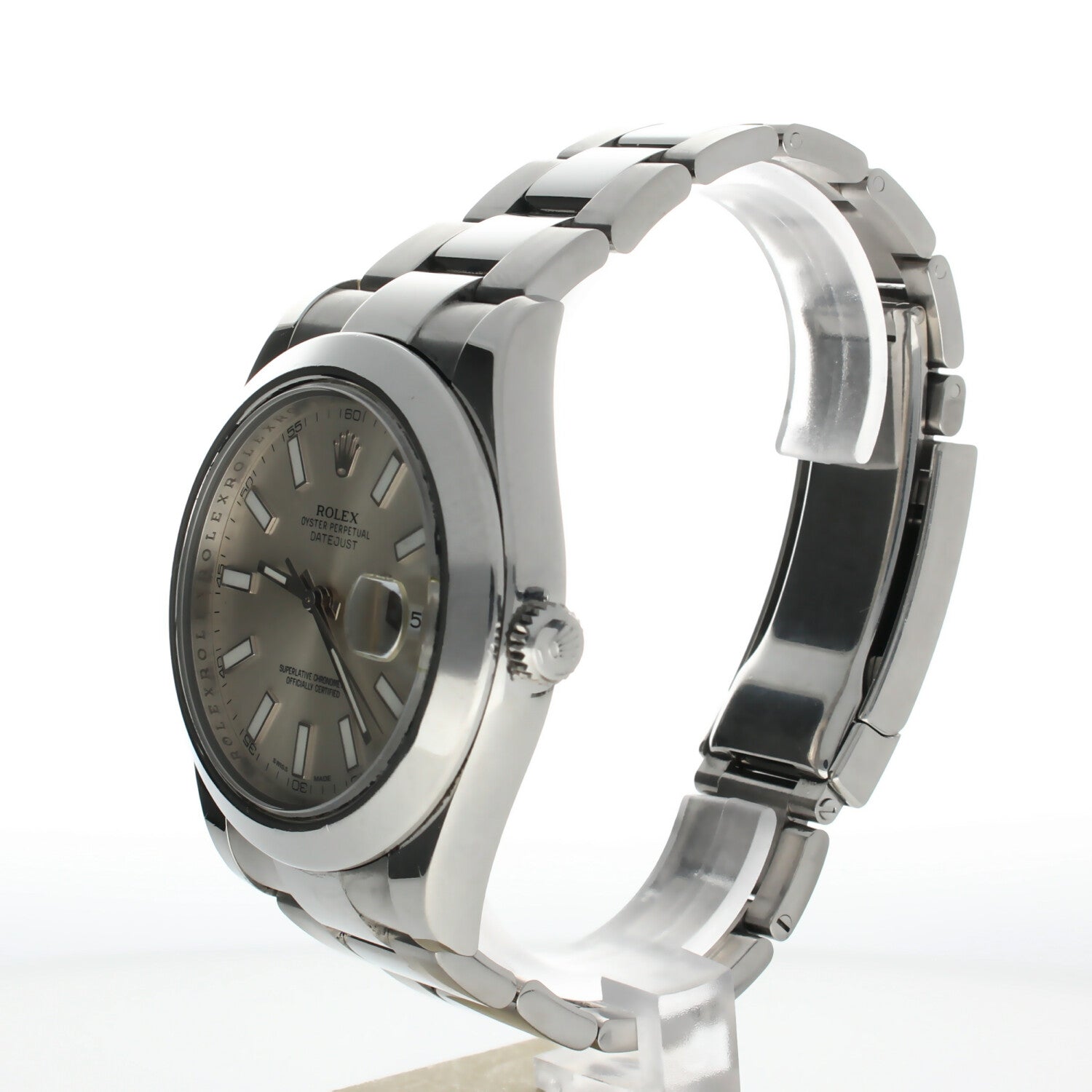 Rolex Date Just II Stainless-steel 116300 Silver Dial Men's 41-mm Automatic self-wind Sapphire crystal. Swiss Made Wristwatch