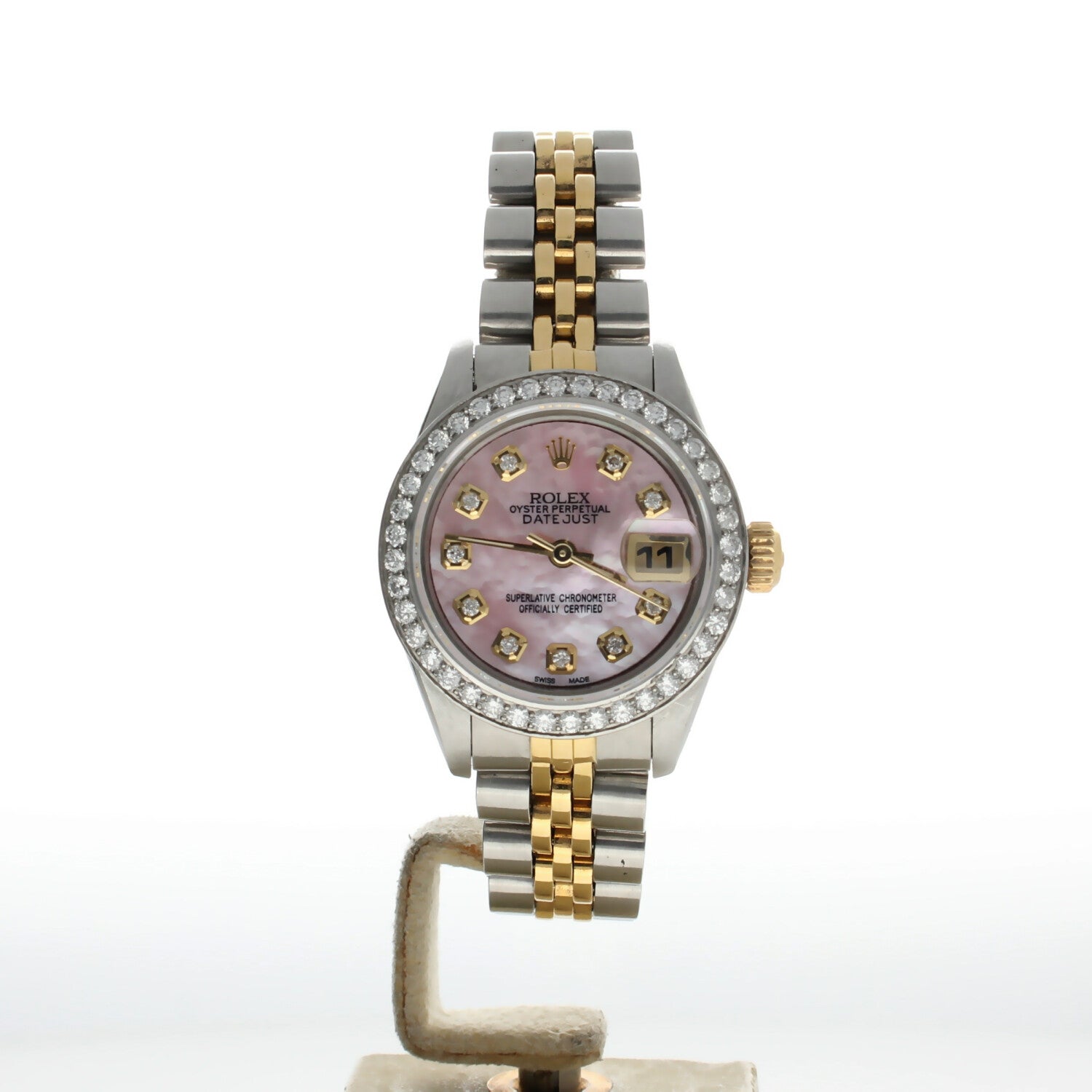 Rolex DateJust 26 Stainless-steel 69173 Mother-of-Pearl Dial Womens 26-mm Automatic self-wind Sapphire crystal. Swiss Made Wrist Watch