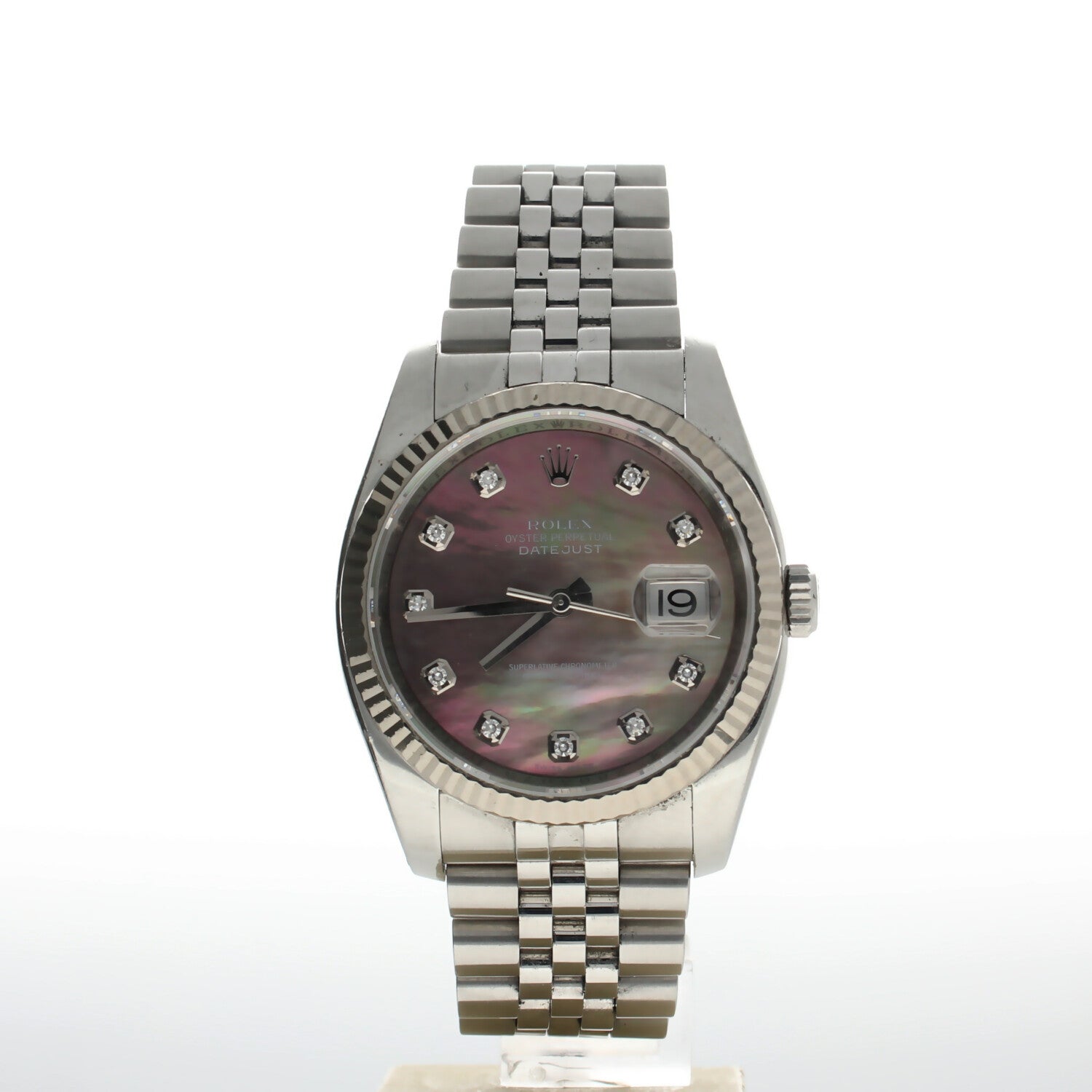 Rolex DateJust 36 Stainless-steel 116234 Mother-of-Pearl Dial Mens 36-mm Automatic self-wind Sapphire crystal. Swiss Made Wrist Watch