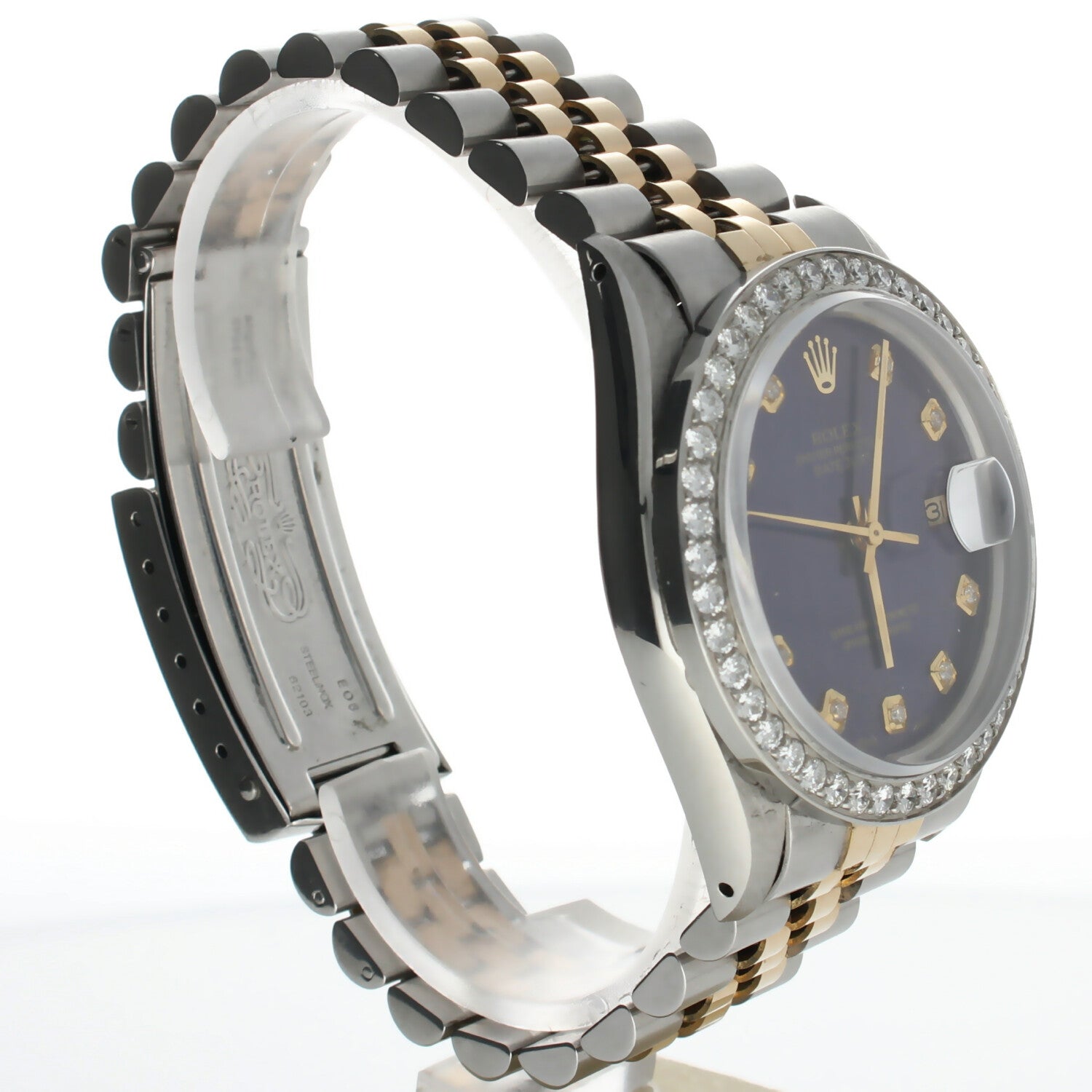 Rolex DateJust 36 Stainless-steel 16013 Blue Dial Mens 36-mm Automatic self-wind Sapphire crystal. Swiss Made Wrist Watch