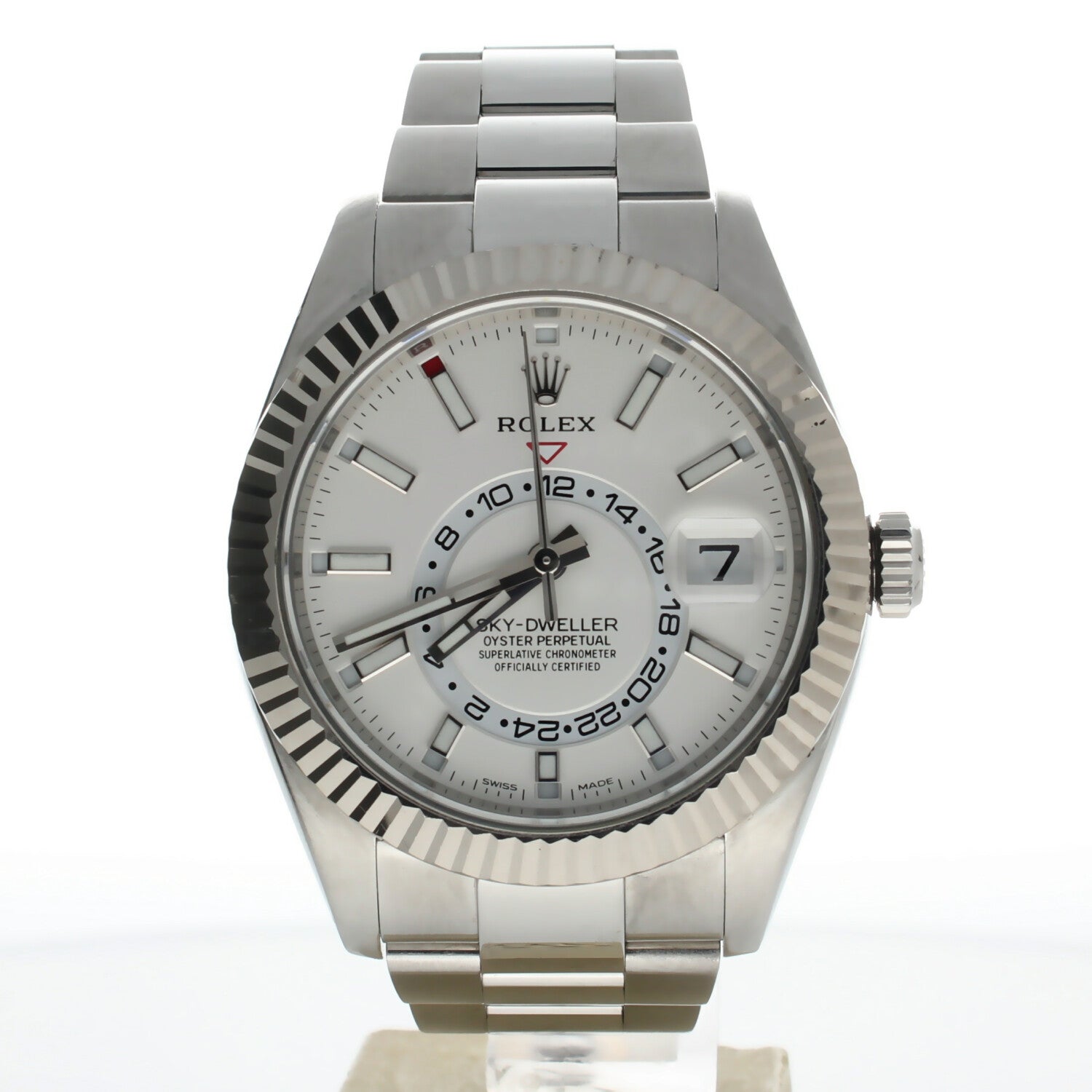 Rolex Sky-Dweller Stainless-steel 326934 White Dial Mens 41-mm Automatic self-wind Sapphire crystal. Swiss Made Wrist Watch