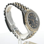Rolex DateJust 36 Stainless-steel 1601 Black Dial Mens 36-mm Automatic self-wind Sapphire crystal. Swiss Made Wrist Watch