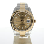 Rolex DateJust II Stainless-steel 116333 Champagne Dial Mens 41-mm Automatic self-wind Sapphire crystal. Swiss Made Wrist Watch