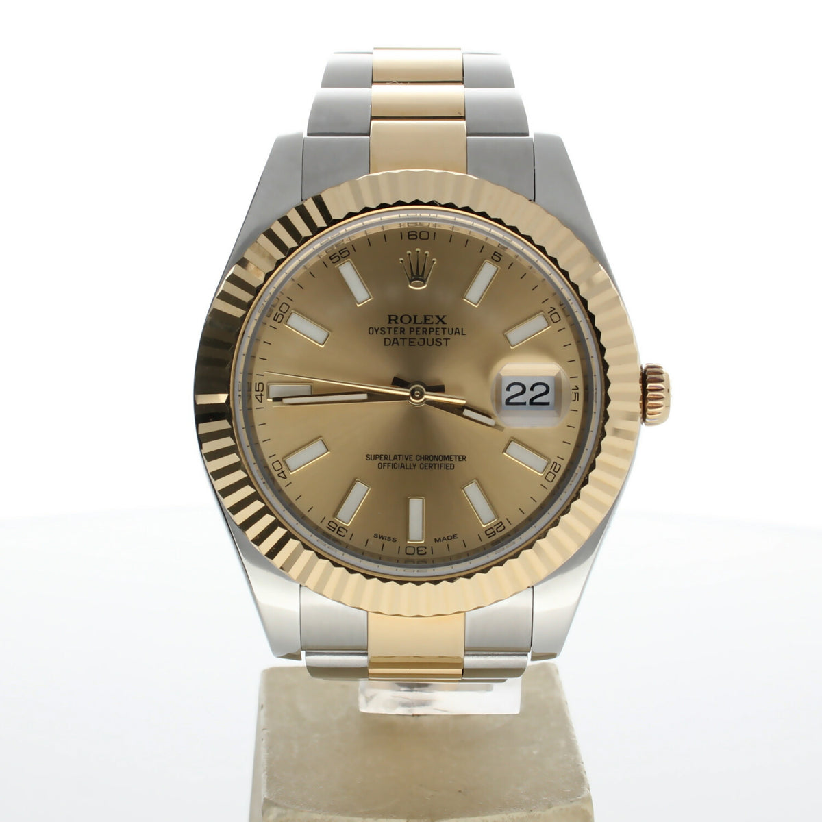 Rolex DateJust II Stainless-steel 116333 Champagne Dial Mens 41-mm Automatic self-wind Sapphire crystal. Swiss Made Wrist Watch