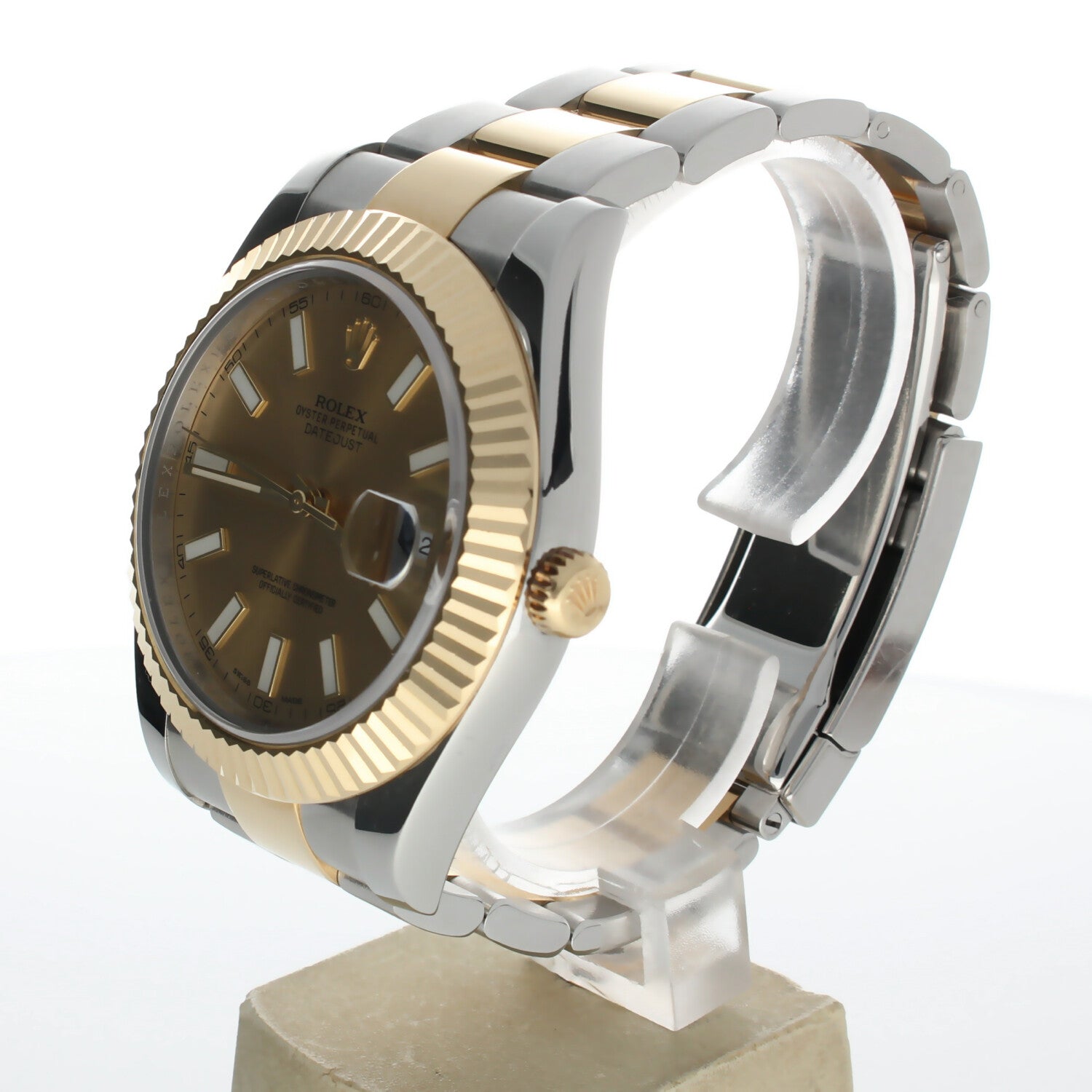 Rolex DateJust II Stainless-steel 116333 Champagne Dial Mens 41-mm Automatic self-wind Sapphire crystal. Swiss Made Wrist Watch