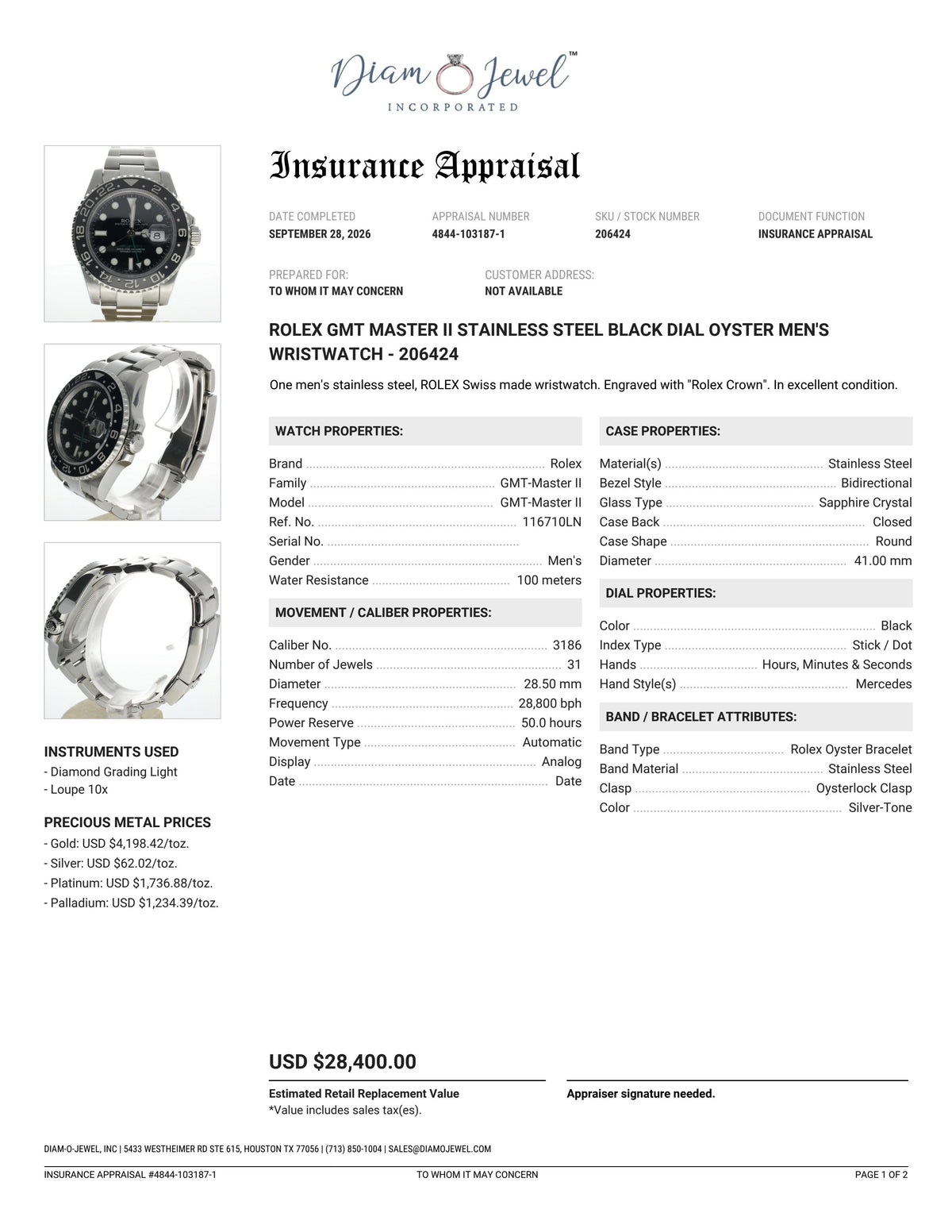 Rolex GMT-Master II Stainless-steel 116710LN Black Dial Mens 41-mm Automatic self-wind Sapphire crystal. Swiss Made Wrist Watch