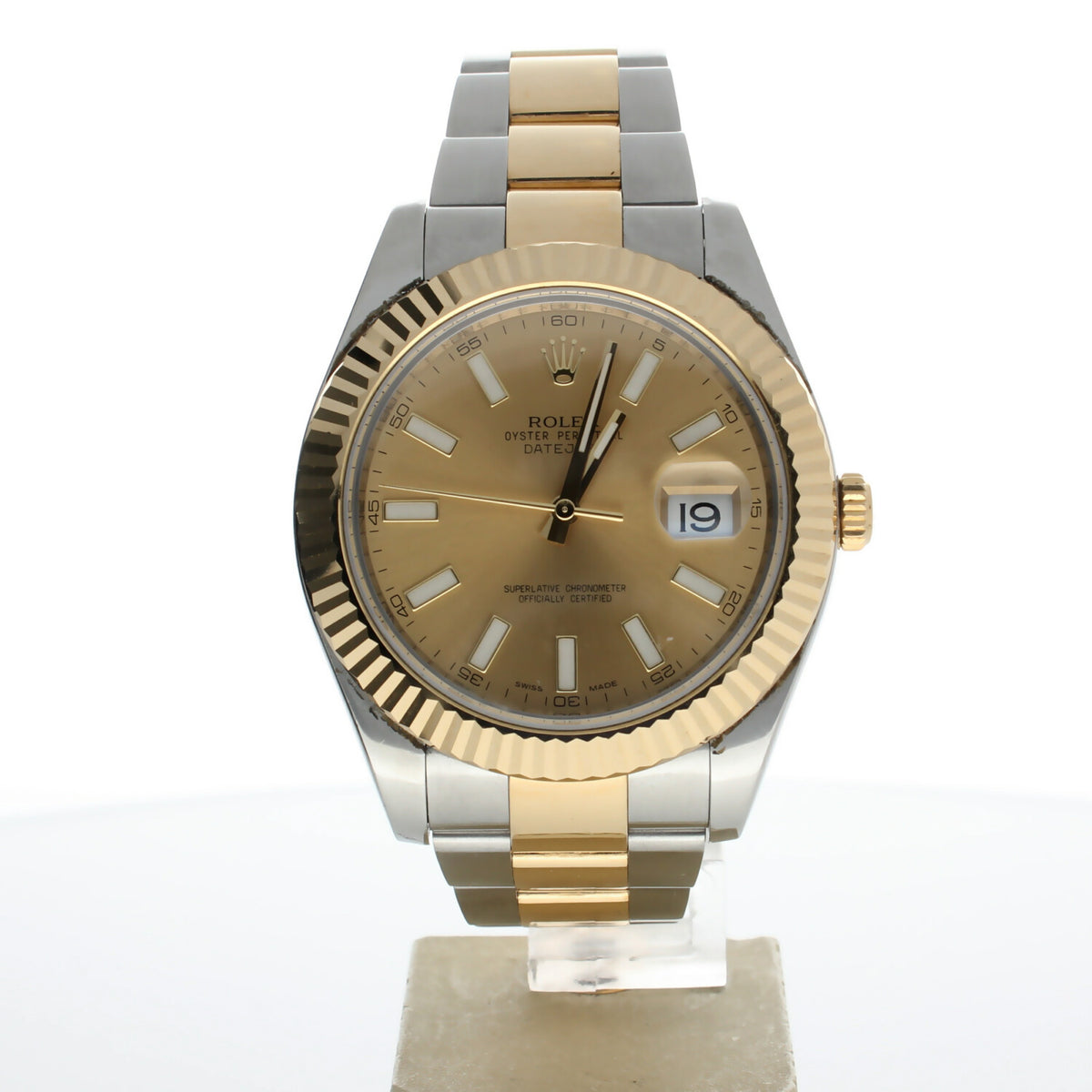 Rolex DateJust II Stainless-steel 116333 Champagne Dial Mens 41-mm Automatic self-wind Sapphire crystal. Swiss Made Wrist Watch