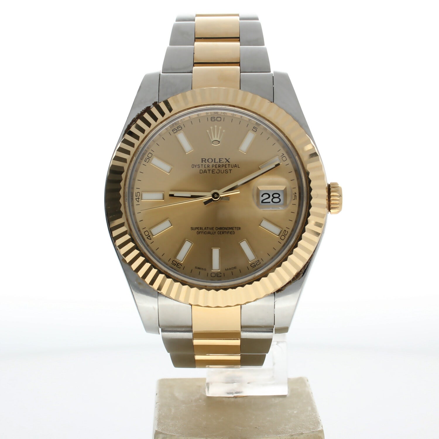 Rolex DateJust II Stainless-steel 116333 Champagne Dial Mens 41-mm Automatic self-wind Sapphire crystal. Swiss Made Wrist Watch