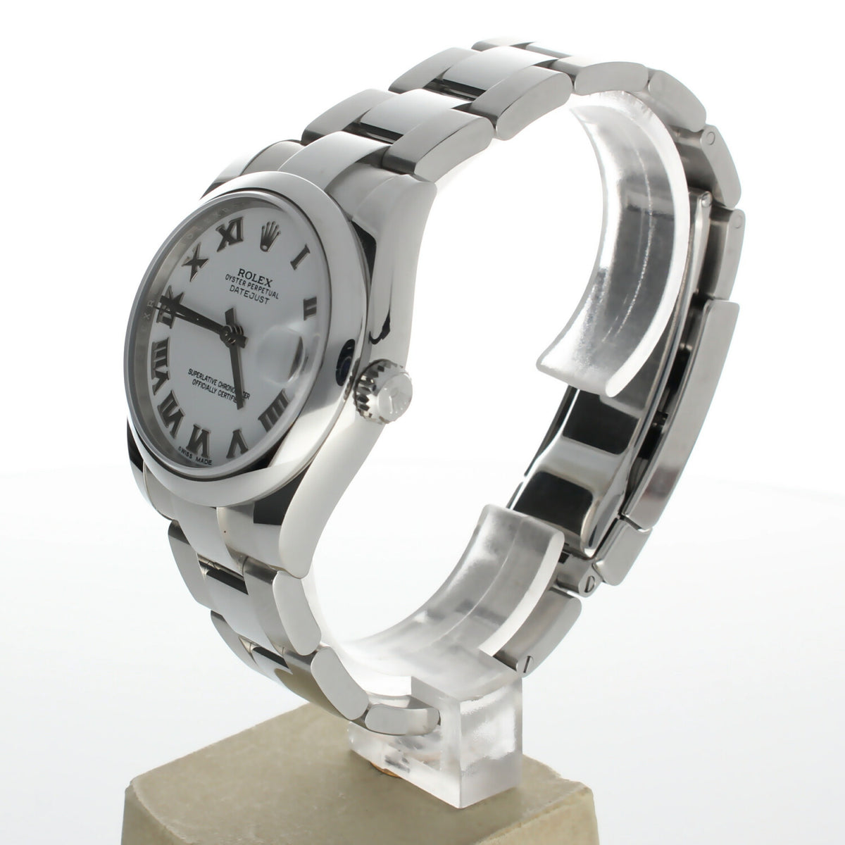 Rolex DateJust 31 Stainless-steel 178240 White Dial Womens 31-mm Automatic self-wind Sapphire crystal. Swiss Made Wrist Watch