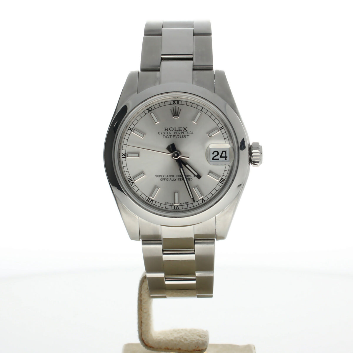 Rolex DateJust 31 Stainless-steel 178240 Silver Dial Womens 31-mm Automatic self-wind Sapphire crystal. Swiss Made Wrist Watch
