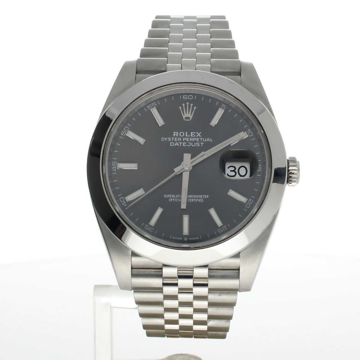 Rolex DateJust II Stainless-steel 126300 Grey Dial Mens 41-mm Automatic self-wind Sapphire crystal. Swiss Made Wrist Watch