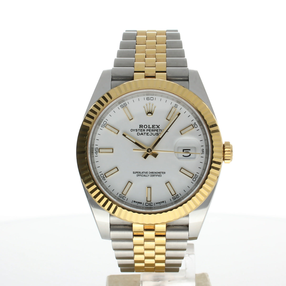 Rolex DateJust 41 Stainless-steel 126333 White Dial Mens 41-mm Automatic self-wind Sapphire crystal. Swiss Made Wrist Watch