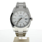 Rolex DateJust 41 Stainless-steel 126300 White Dial Mens 41-mm Automatic self-wind Sapphire crystal. Swiss Made Wrist Watch
