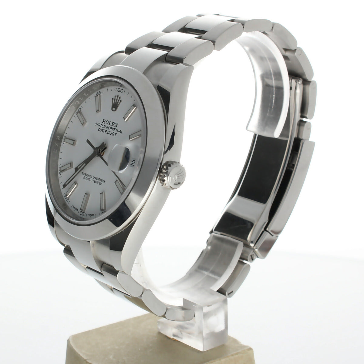 Rolex DateJust 41 Stainless-steel 126300 White Dial Mens 41-mm Automatic self-wind Sapphire crystal. Swiss Made Wrist Watch
