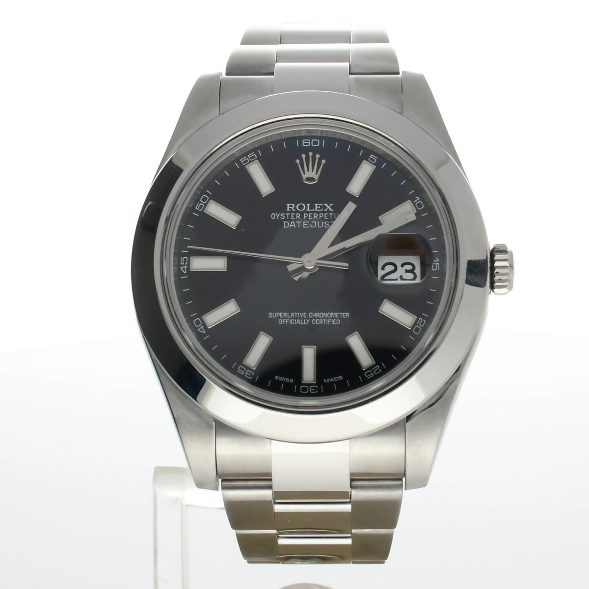 Rolex DateJust 41 Stainless-steel 116300 Black Dial Mens 41-mm Automatic self-wind Sapphire crystal. Swiss Made Wrist Watch
