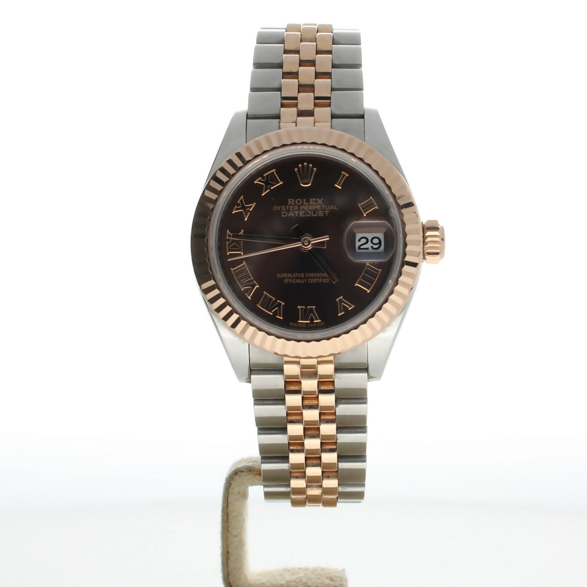 Rolex DateJust 28 Stainless-steel 279171 Brown Dial Womens 28-mm Automatic self-wind Sapphire crystal. Swiss Made Wrist Watch
