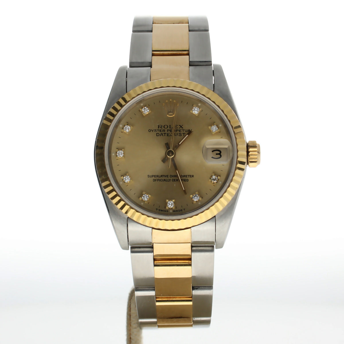 Rolex DateJust 31 Stainless-steel 68273 Champagne Dial Womens 31-mm Automatic self-wind Sapphire crystal. Swiss Made Wrist Watch