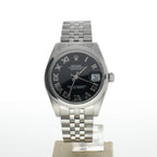 Rolex DateJust 31 Stainless-steel 178240 Black Dial Womens 31-mm Automatic self-wind Sapphire crystal. Swiss Made Wrist Watch