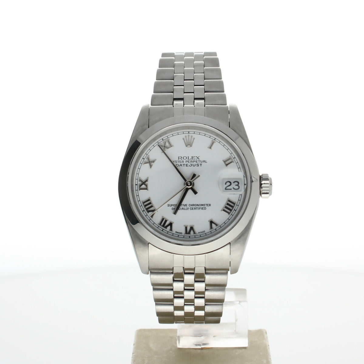 Rolex DateJust 31 Stainless-steel 78240 White Dial Womens 31-mm Automatic self-wind Sapphire crystal. Swiss Made Wrist Watch