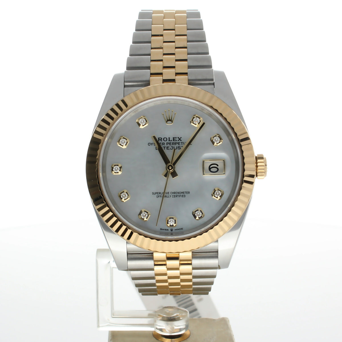 Rolex DateJust 41 Stainless-steel 126333 Mother-of-Pearl Dial Mens 41-mm Automatic self-wind Sapphire crystal. Swiss Made Wrist Watch