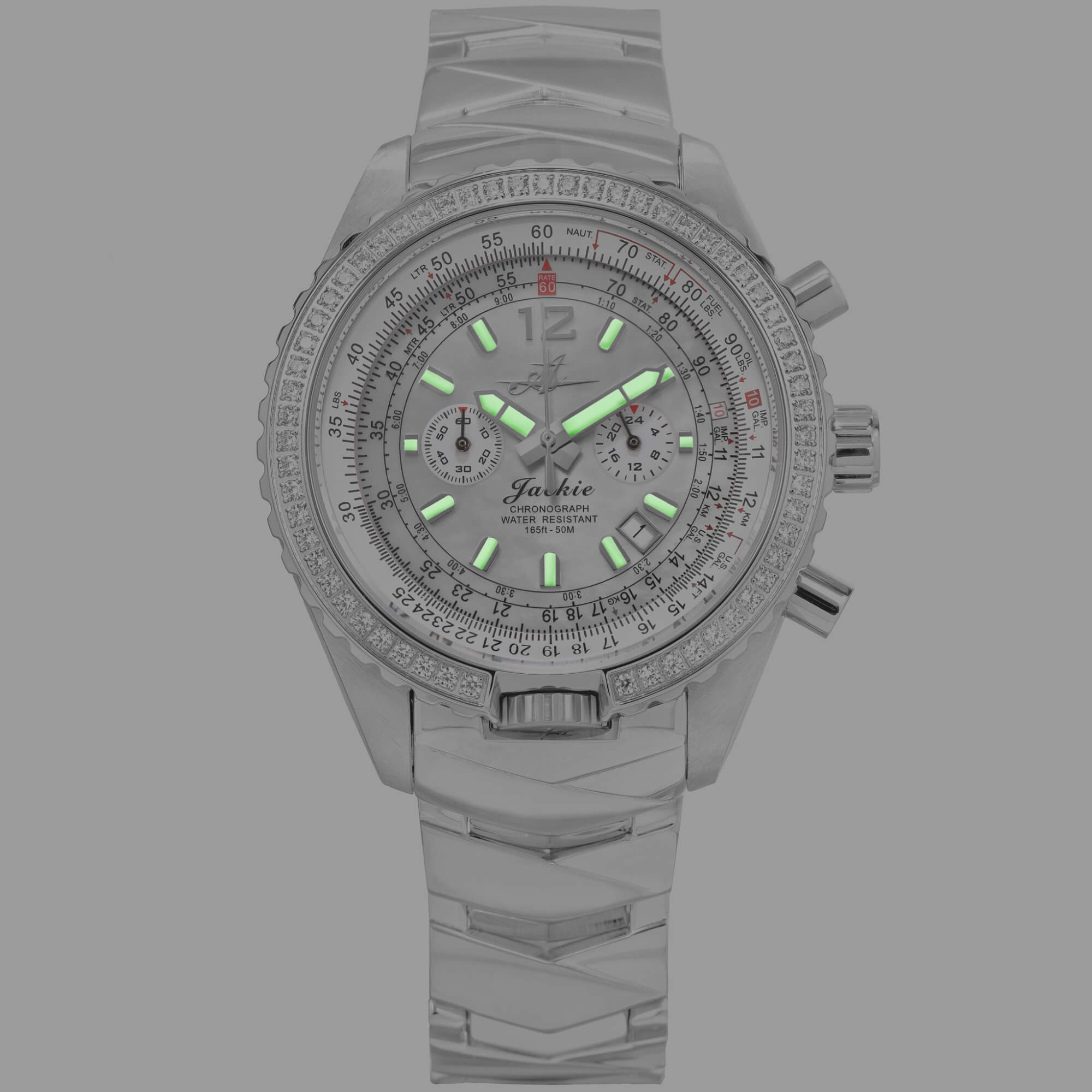 Abingdon Womens Jackie Dreamy White Chronograph E6B Pilot Watch JA-DW