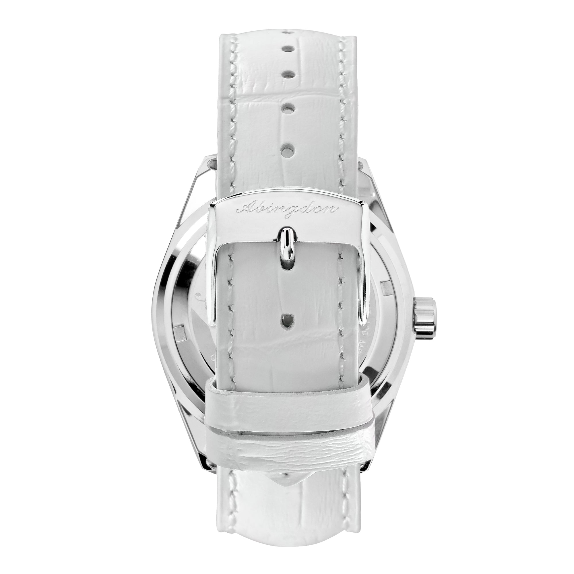 Abingdon Amelia Cloud White GMT Pilot Watch with White Leather Strap AM-CW