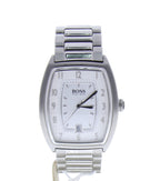 Hugo Boss HB-162 steel 1512221 Silver Dial Men's 36-mm Quartz Mineral crystal.