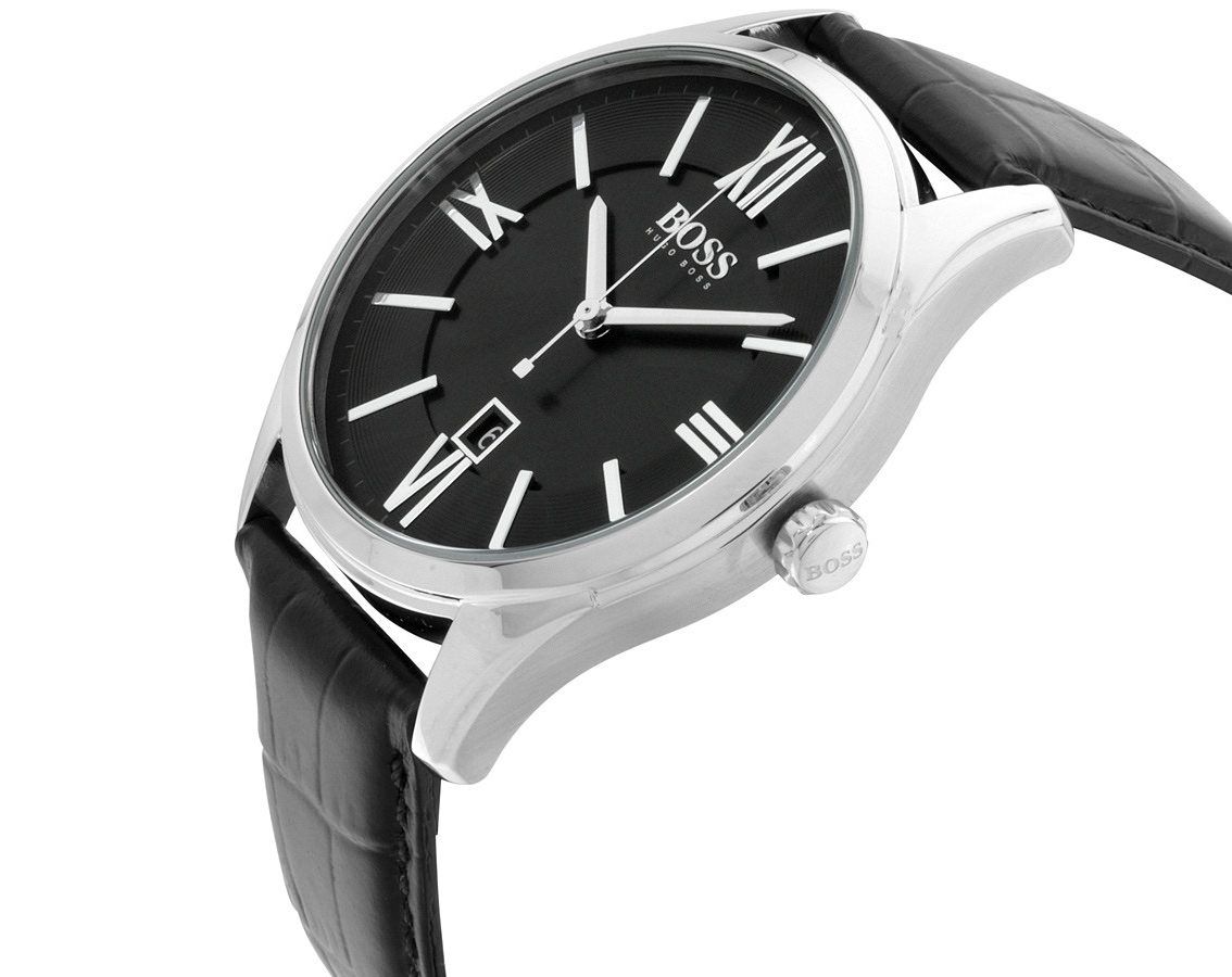 Hugo Boss Ambassador Black Dial Leather Strap Men's Watch 1513022