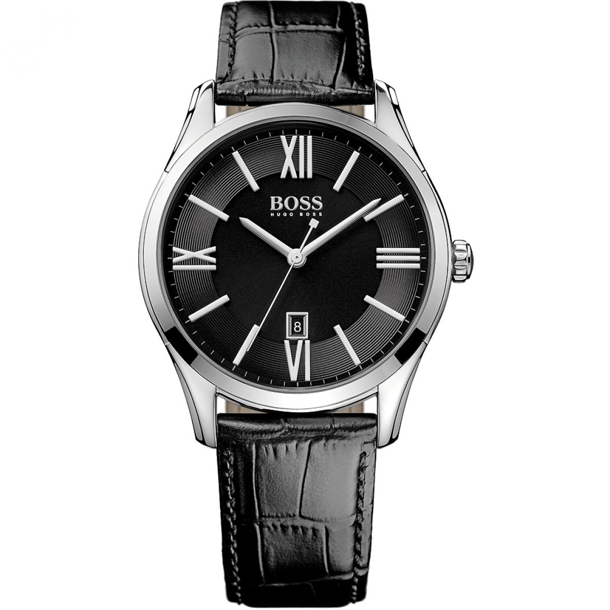 Hugo Boss Ambassador Black Dial Leather Strap Men's Watch 1513022
