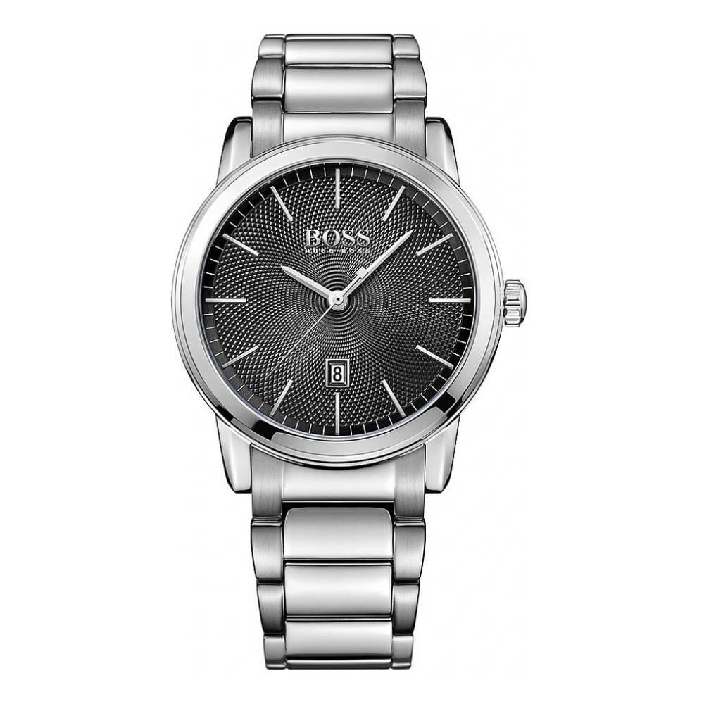 Hugo Boss Classic Stainless Steel Mens Watch Black Dial Calendar 1513398