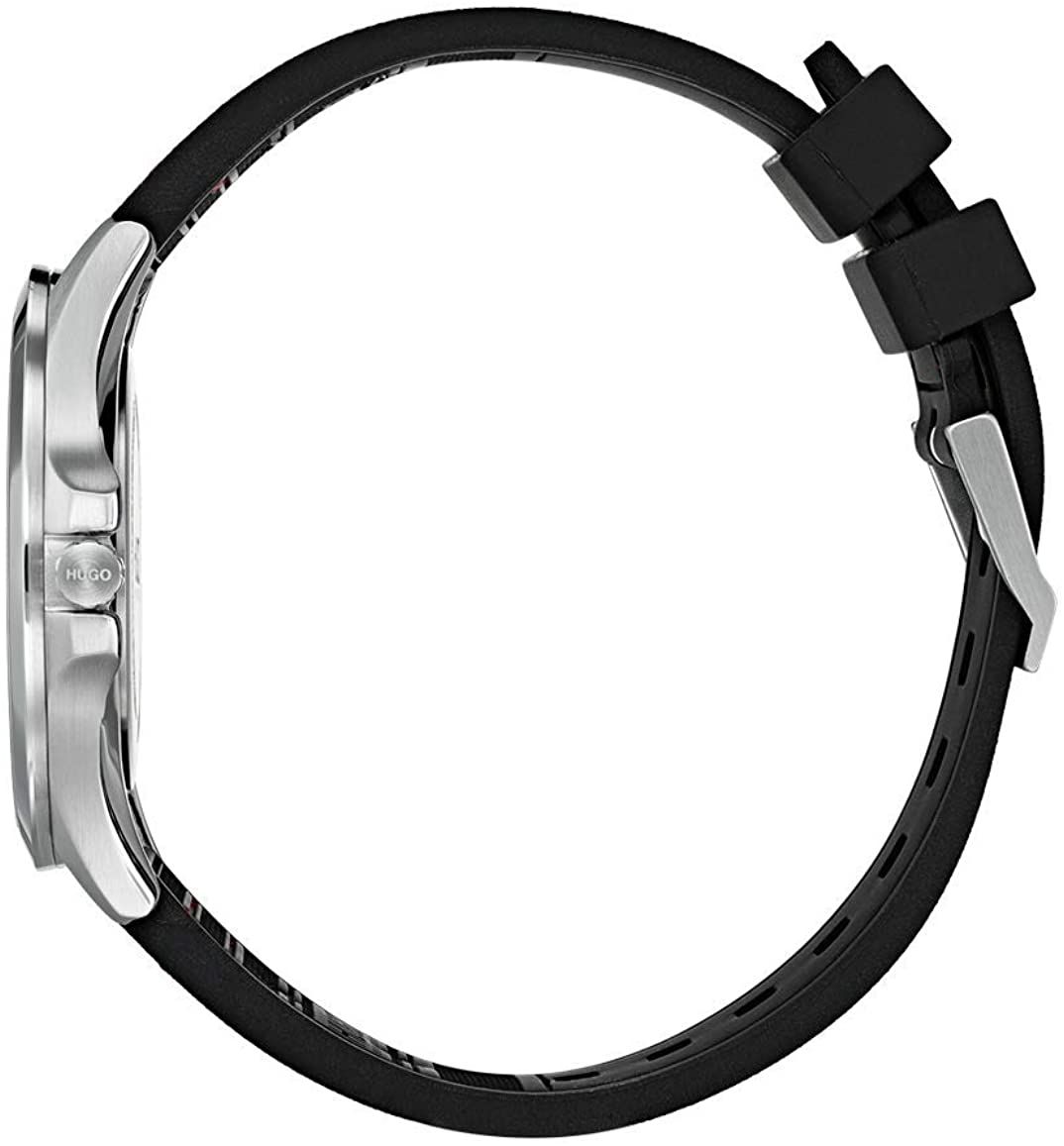 Hugo Men's #Jump Quartz Stainless Steel and Rubber Strap Casual Watch