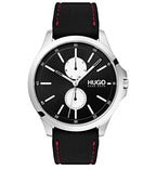 Hugo Men's #Jump Quartz Stainless Steel and Rubber Strap Casual Watch