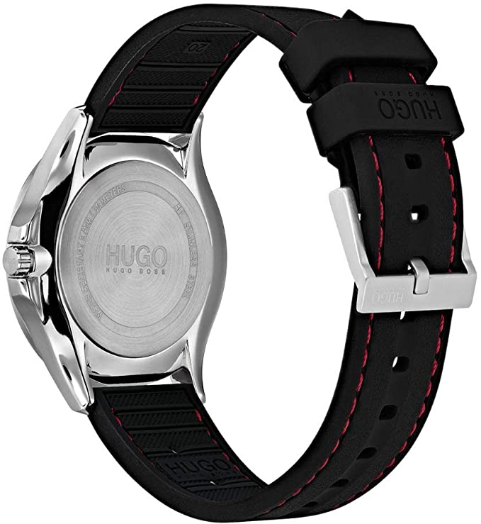 Hugo Men's #Jump Quartz Stainless Steel and Rubber Strap Casual Watch