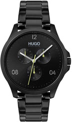 Hugo Men's #Risk Quartz Black IP and Black IP Bracelet Casual Watch, Color: Black (Model: 1530038)