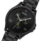 Hugo Men's #Risk Quartz Black IP and Black IP Bracelet Casual Watch, Color: Black (Model: 1530038)