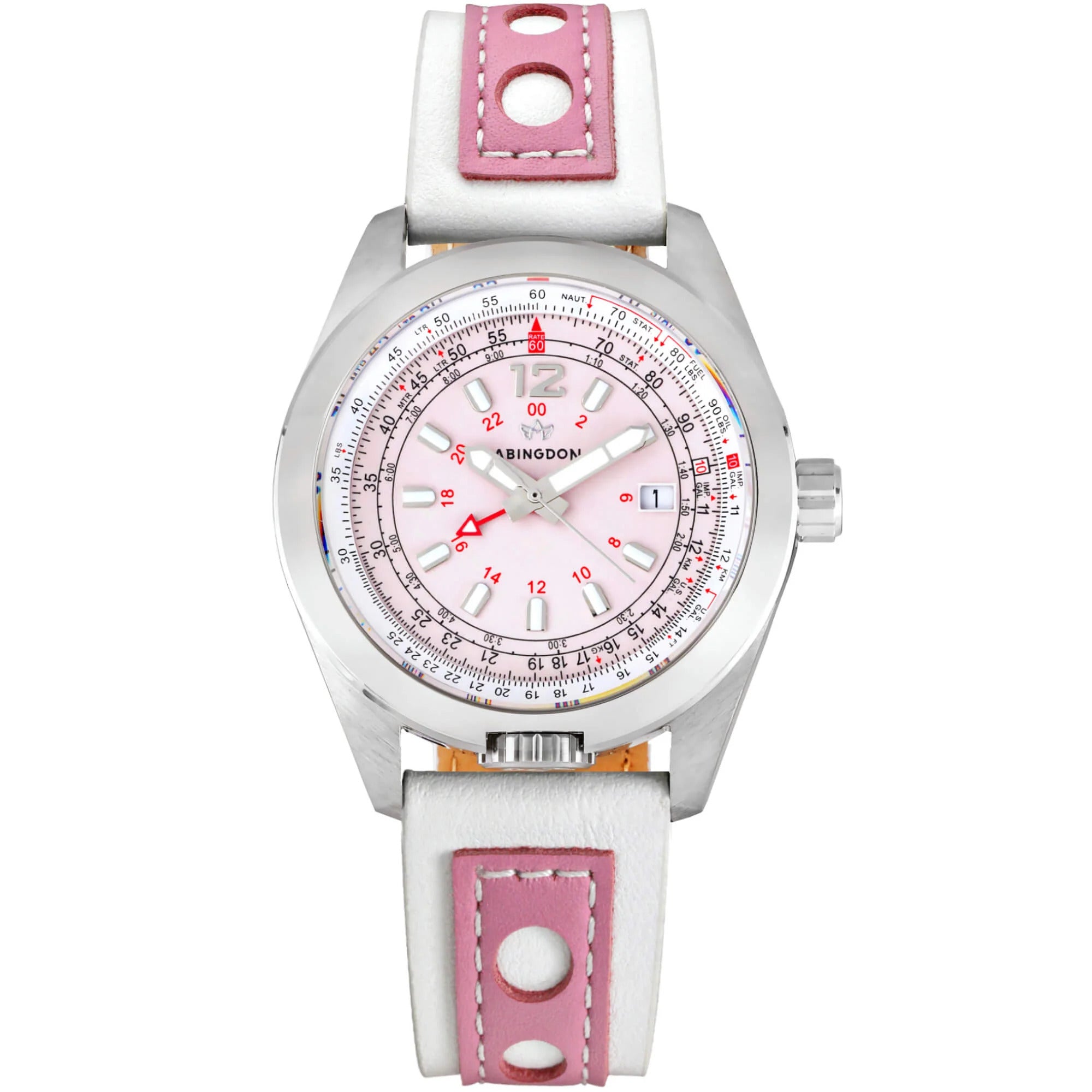 Abingdon Amelia Stainless-steel Rosette Pink Pink Dial Womens 40-mm Quartz Sapphire crystal. Wrist Watch