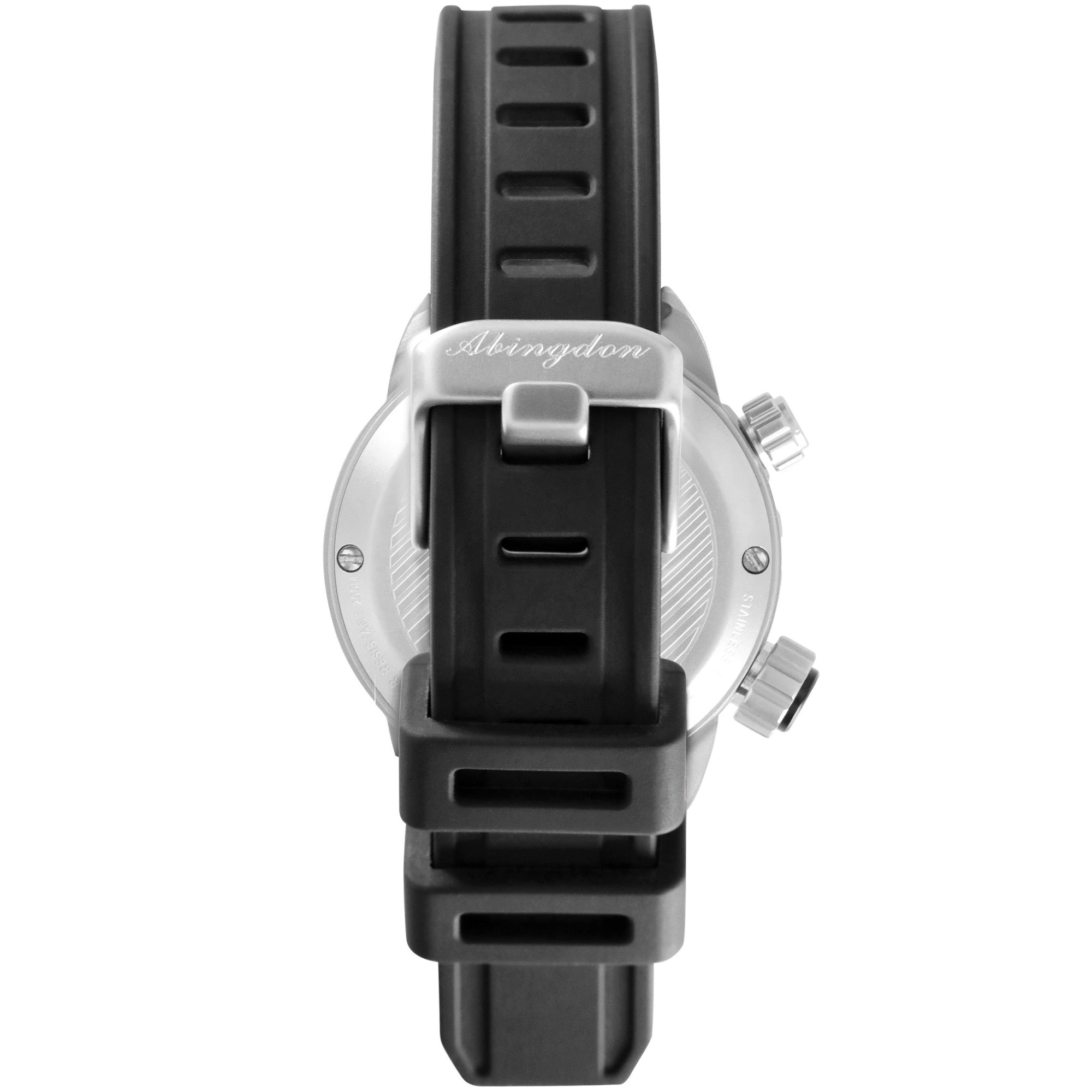Abingdon Women Jane Covert Tactical Diver's Bezel and Compass Watch with Black Silicone Strap