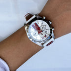 Abingdon Women Jordan Victory Red Tachy Watch with Camel Leather Strap