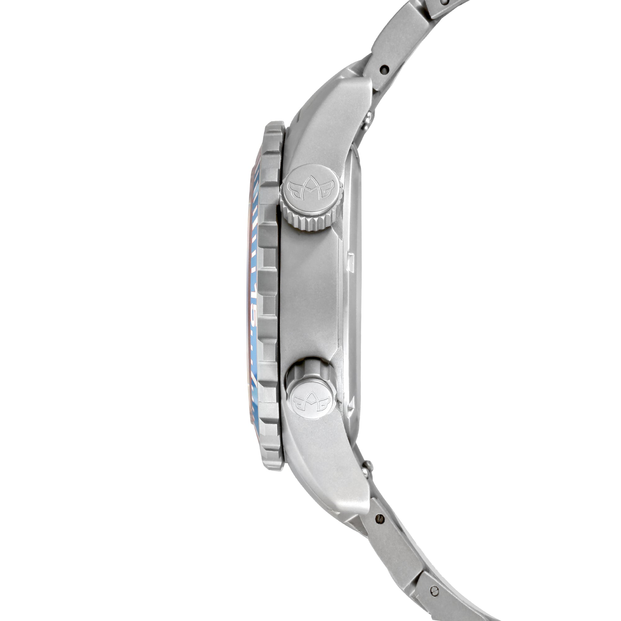 Abingdon Womens Marina Bahama Blue Automatic Diver's Multifunctional Titanium Watch Set MA-BBLU