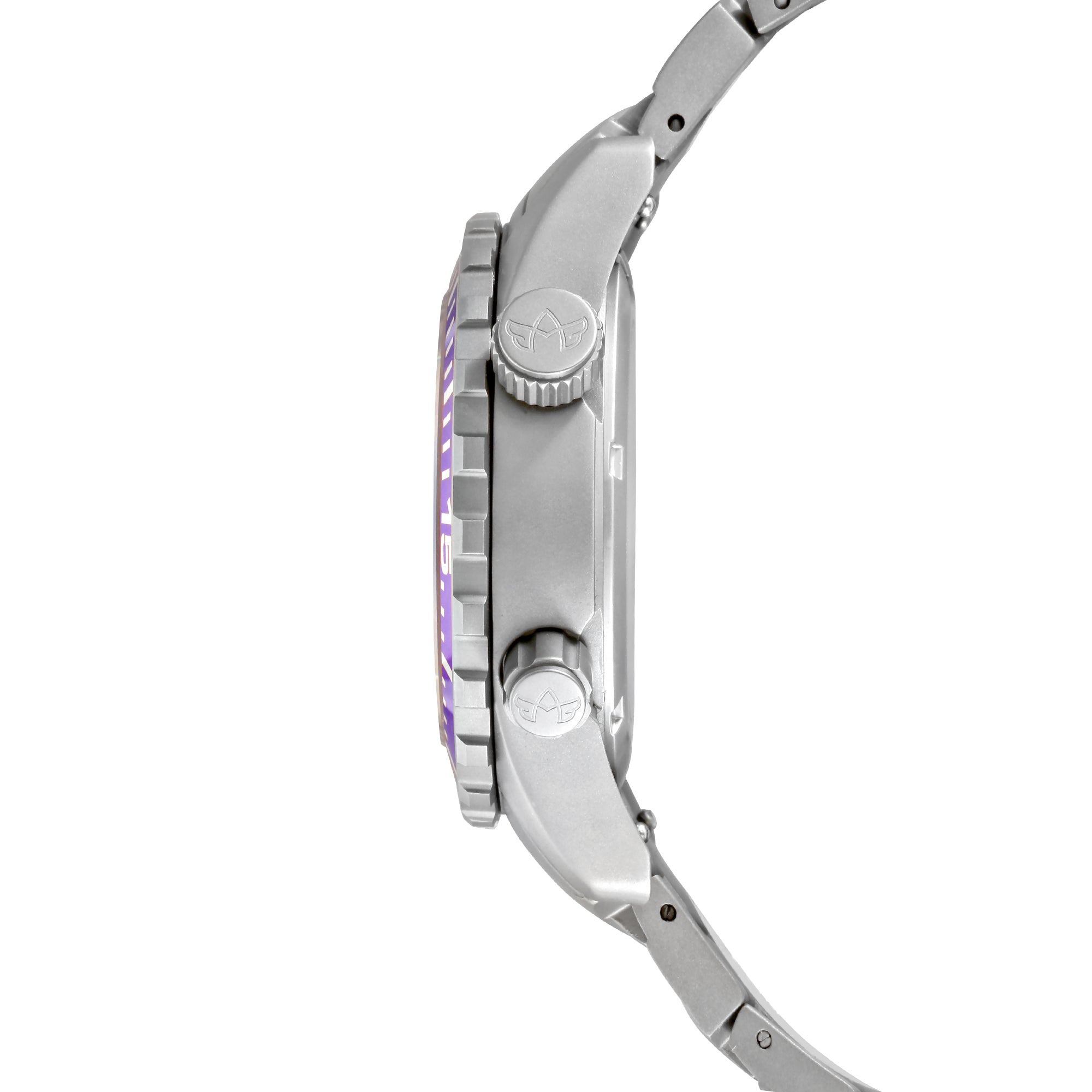 Abingdon Womens Marina Pacific Purple Automatic Diver's Multifunctional Titanium Watch Set MA-PPUR