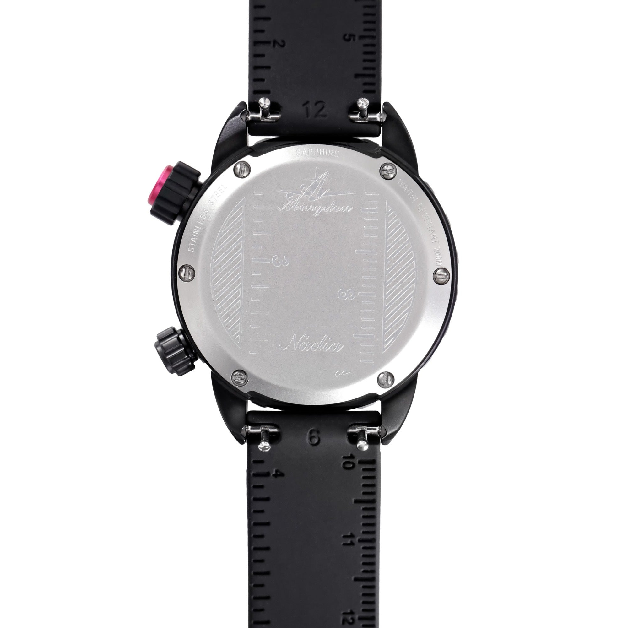 Abingdon Women Nadia Abyss Automatic Dive Watch with Black Silicone Strap